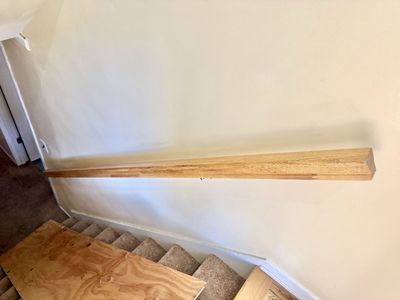 Oak Handrail, 8 feet long, Natural Wood Finish