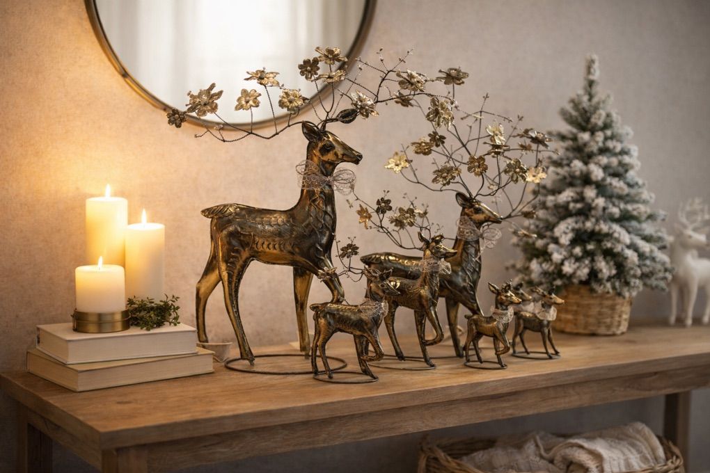 Pottery Barn Metal Deer Family Set
