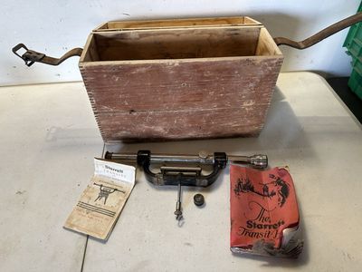 Vintage Starrett Transit Leveling Instrument No 101 C with Wood Box