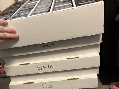 Bulk Magic the Gathering Cards Collection in White Monster Storage Boxes