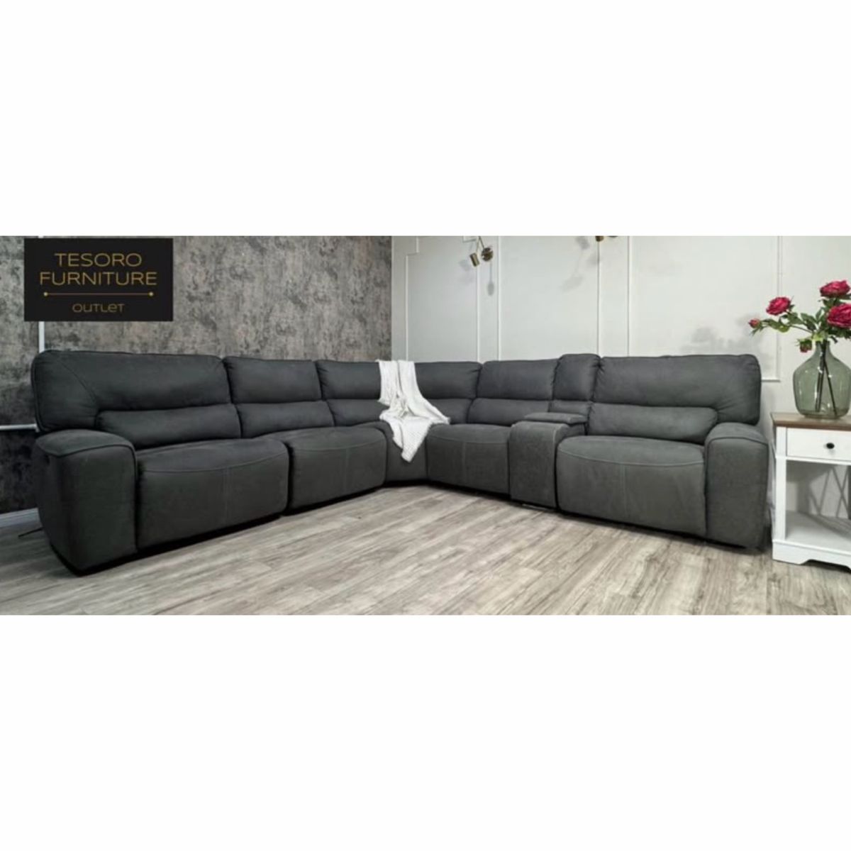SWEENEY FABRIC RECLINER SECTIONAL