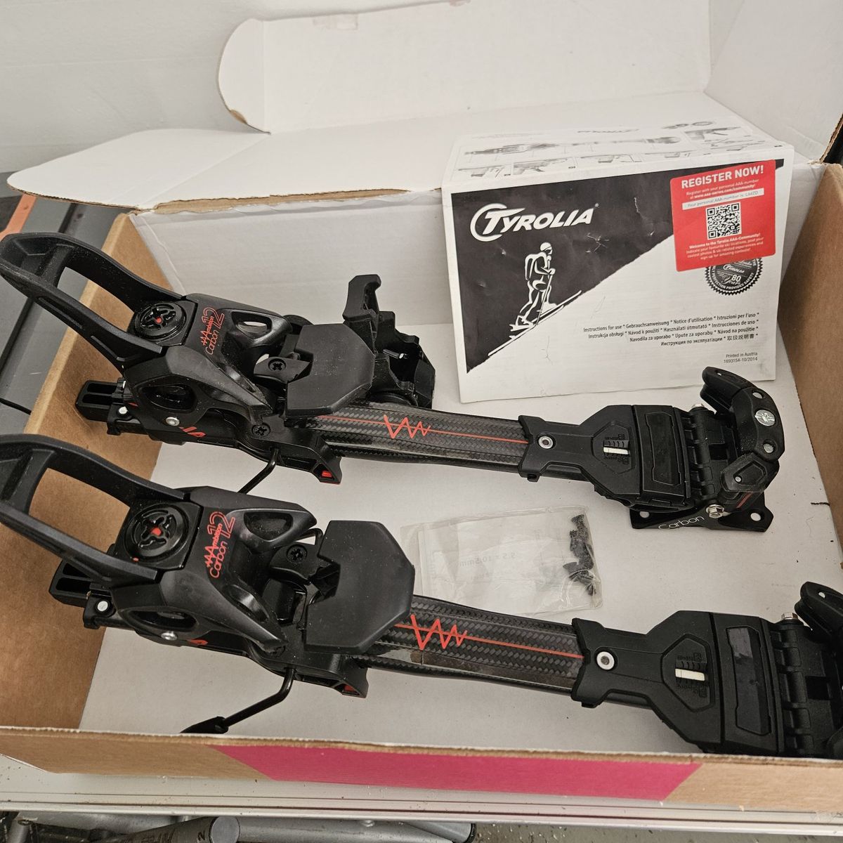 Tyrolia Ambition 12 Carbon Touring Ski Bindings - Black/Red