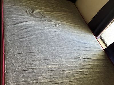 Black Tufted Headboard with Grey Texture 5 inch Mattress
