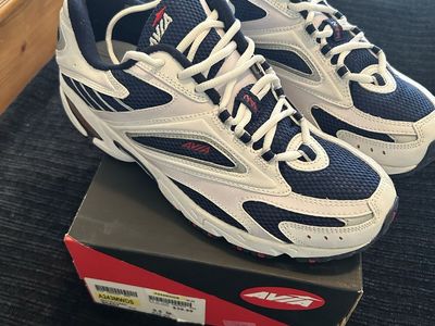 Avia men’s Running Shoes - White/Navy Blue, Size 9.5M, Brand New with Box