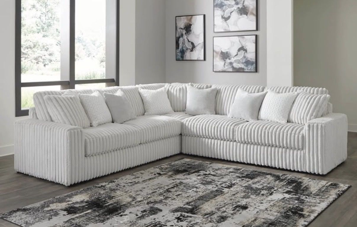 Stupendous 3 Piece Sectional with Ottoman