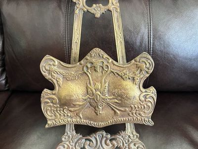 Spectacular Antique Brass Bible Holder/Stand/Easel