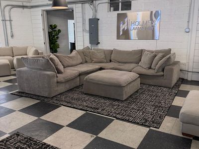 COSTCO SEREEN 6-PIECE FABRIC MODULAR SECTIONAL, CLOUD COUCH, TAUPE!!