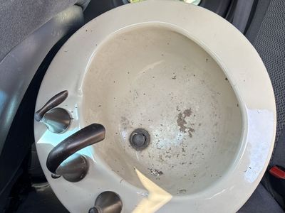 Very Nice Bathroom Sink. Bronze Fixtures