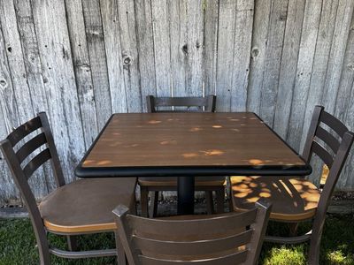 Commercial Grade Square Dining Table with 4 Chairs - Cafe/Restaurant Furniture Set
