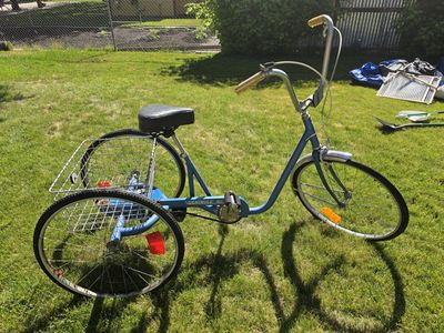 Vintage Seminole adult tricycle with step through frame and basket