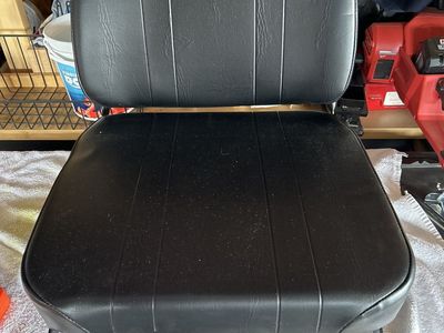 Black Forklift Tractor Seat with Sliding Adjuster - Universal Fit for Tractor/Forklift Equipment