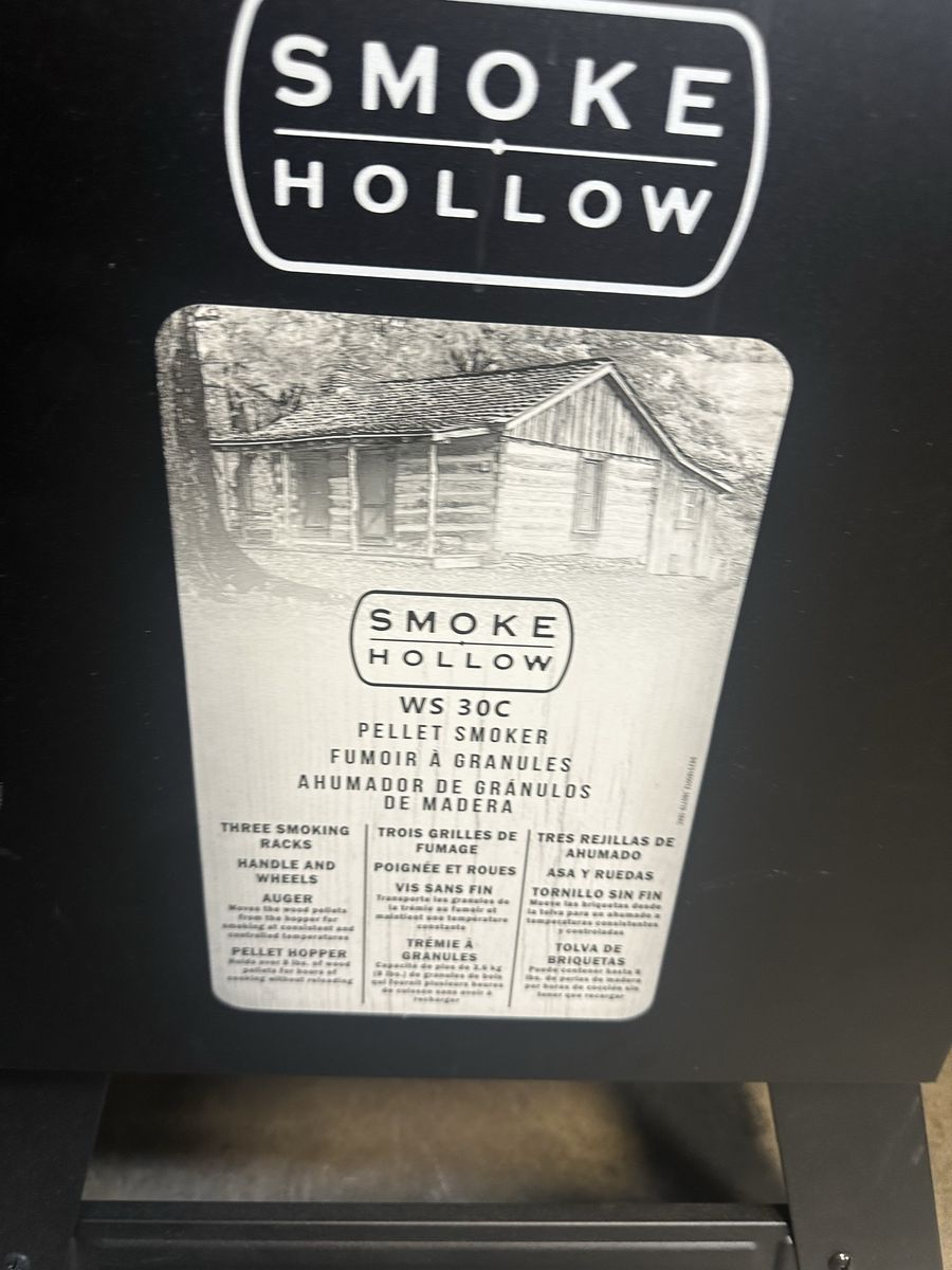 Smoke Hollow WS30C Pellet Smoker with 3 Smoking Racks, Handle & Wheels never used
