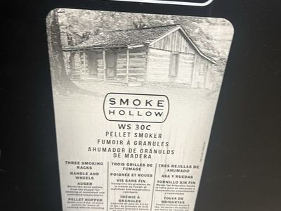 Smoke Hollow WS30C Pellet Smoker with 3 Smoking Racks, Handle & Wheels never used