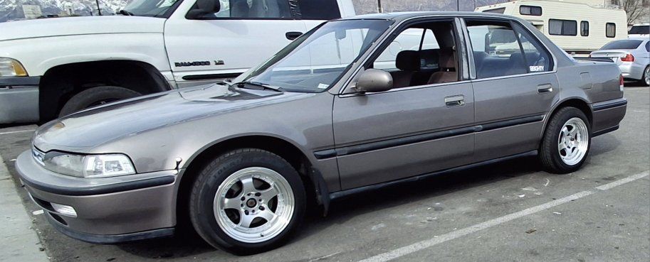 Honda Accord Sedan (1990s Model) - 4-Door, Aftermarket Wheels, Gray