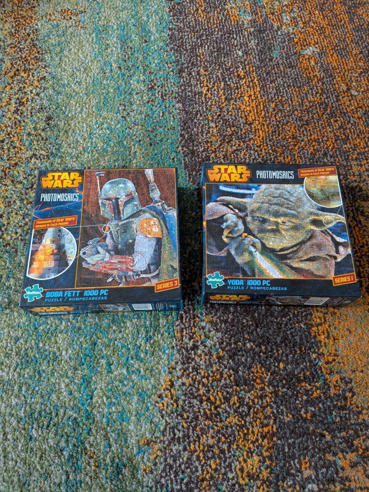 Star Wars Photomosaics Boba Fett & Yoda 1000 PC Puzzles - Series 1 & 3 Buffalo Games