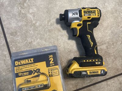 DeWalt 20V XR Brushless Cordless Impact Driver w/ 2x 12V MAX 2Ah Li-Ion Batteries (DCB127-2)
