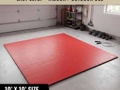 Red 10’x10’x1.25” Wrestling Mat, Home Workouts, Exercise