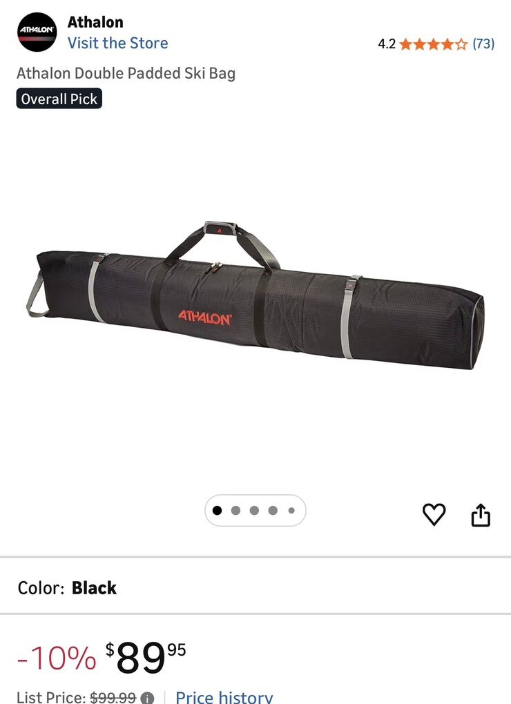 Athalon Padded Double Ski Bag