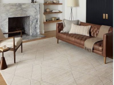 Loloi Darby Sand/Charcoal 5'-3" x 7'-6" Area Rug DAR-03 Approx. 5x7 Beige Living room Dining room Bedroom