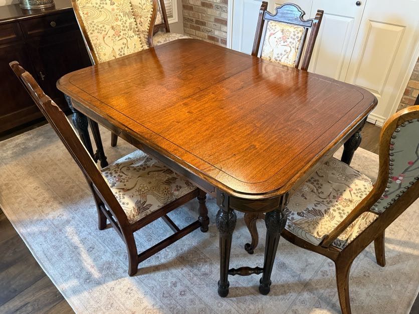 Antique 1920s table and chair set