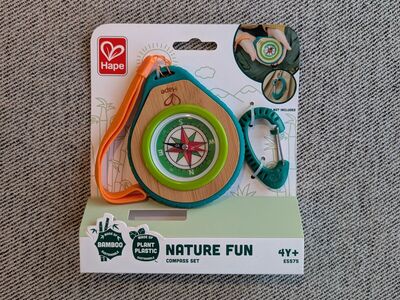 NEW! Hape Nature Fun Real Working Compass Set