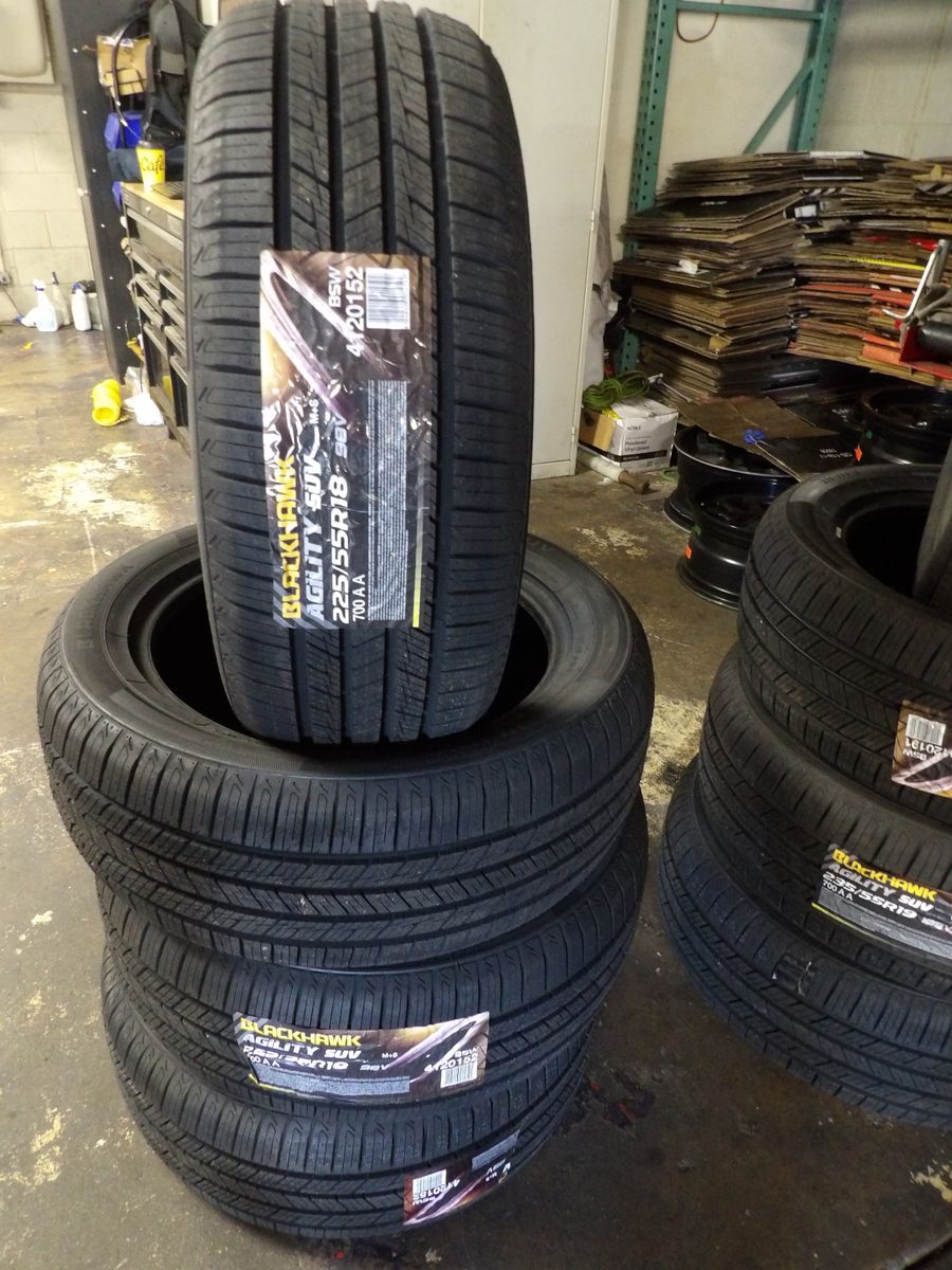 225/55R18 BLACKHAWK AGILITY SUV SET OF NEW TIRES