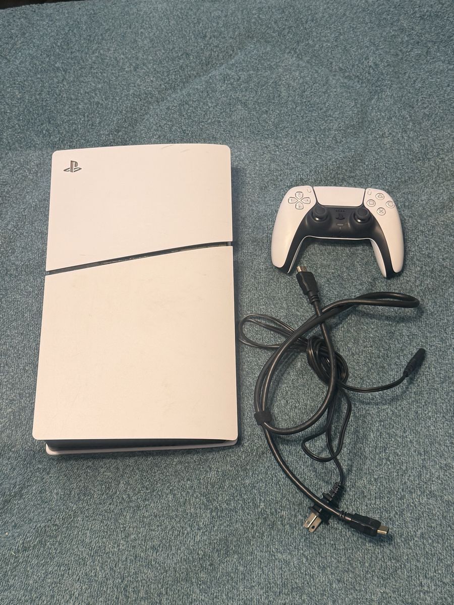 Sony PlayStation 5 PS5 Slim Console White with Controller & Cables