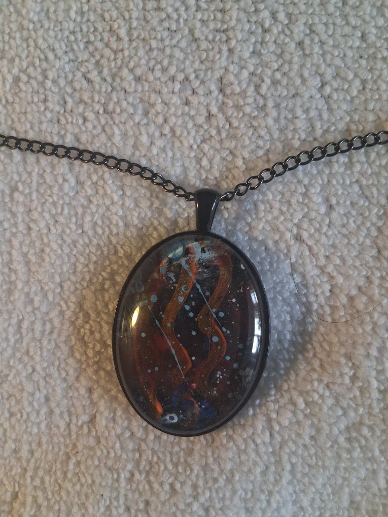 Assorted Necklace Lot: Silver-Tone Filigree, Bronze Charm, Beaded, and Black Y-Necklace