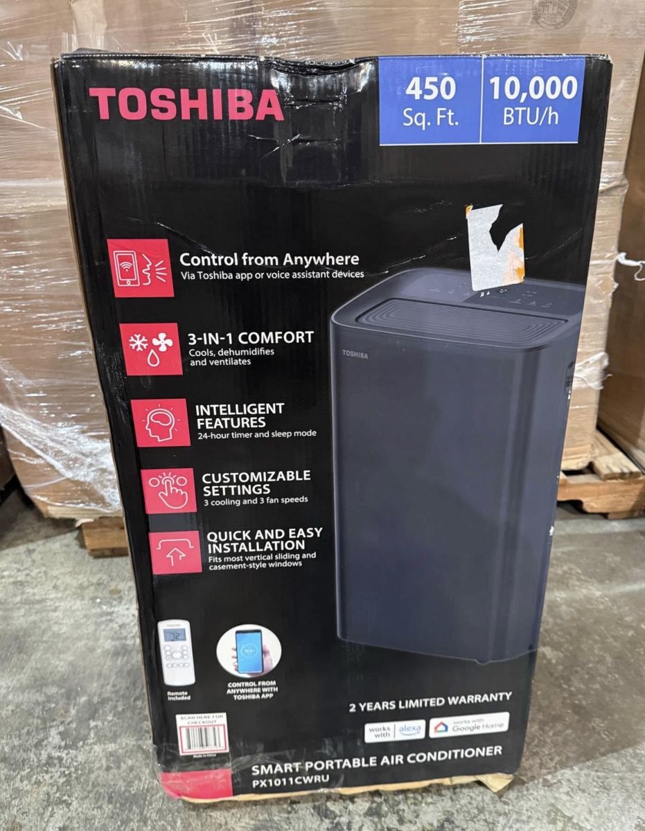 NEW Toshiba 10,000 (DOE) BTU 115-Volt Smart Wi-Fi Portable Air Conditioner up to 450 sq.