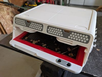 Bambu Lab X1C Loaded AMS Riser - Gridfinity Drawers, LED Lighting, Skadis Tool Board (PETG)