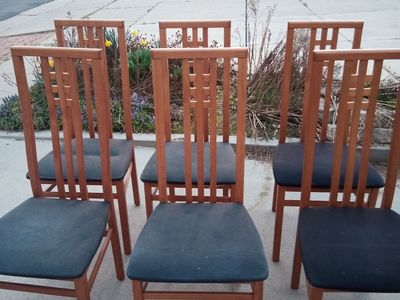 Set of 6 Italian mid century style dining chairs
