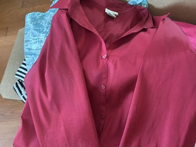 Long Sleeve Red Blouse, Large