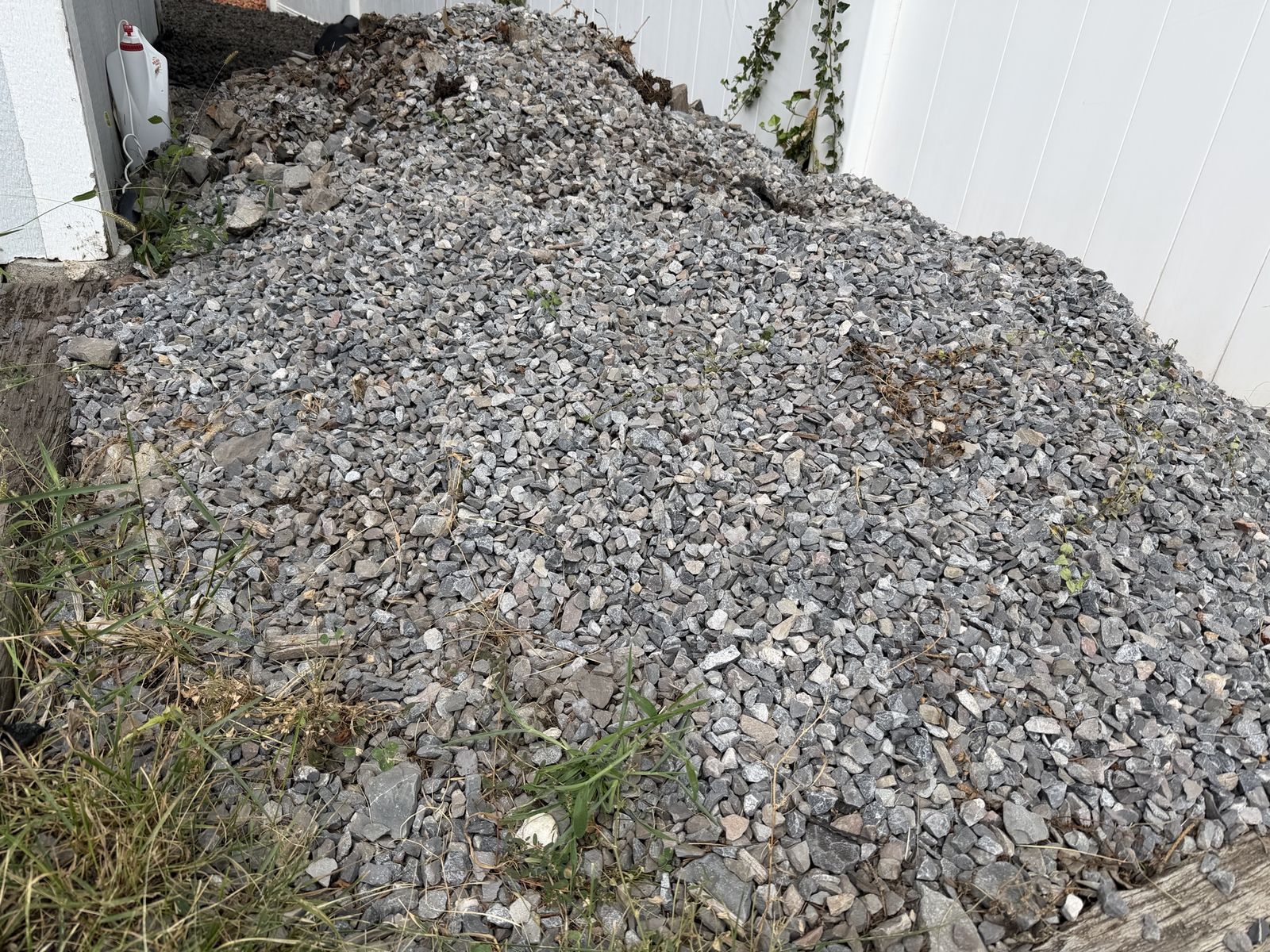 ~1.75 yards crushed stone / gravel