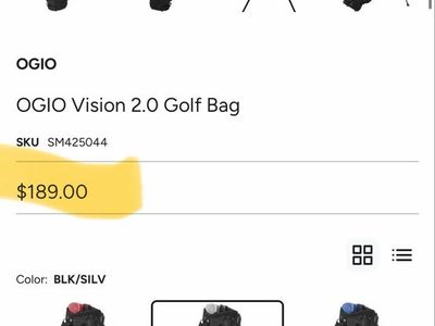 OGIO Vision 2.0 Golf Stand Bag, Black/Silver - New with Tags