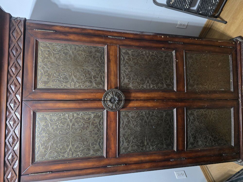 : Handcrafted Spanish Colonial Solid Wood Armoire