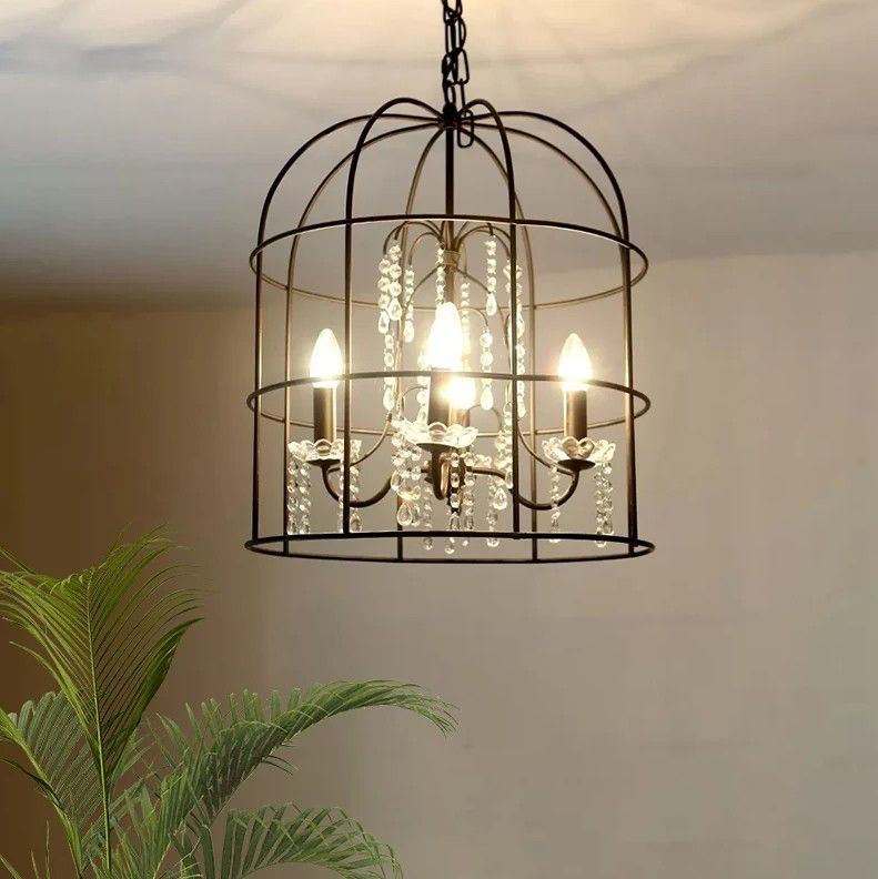 4 Lights Pendant Light Classic Birdcage Metal Hanging Chandelier (IN BOX, NEVER BEEN USED!)