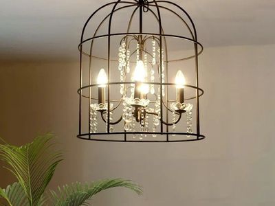 4 Lights Pendant Light Classic Birdcage Metal Hanging Chandelier (IN BOX, NEVER BEEN USED!)