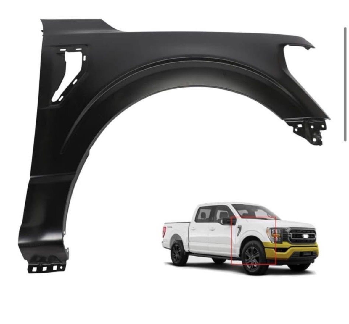 New Fender Panel for 21-23 Ford F-150 Truck - Passenger Side Front