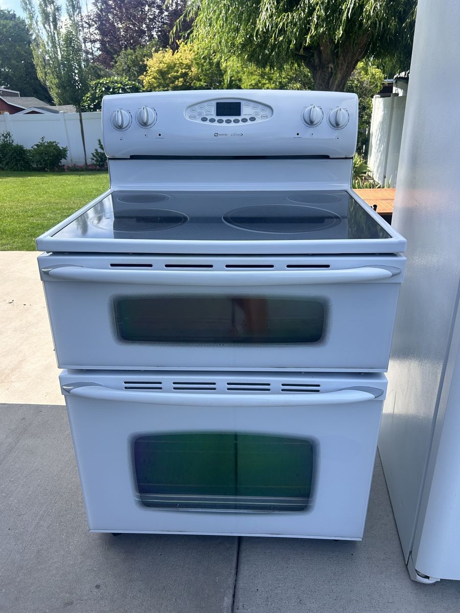 Maytag Gemini Double Oven Electric Range White Freestanding Stove