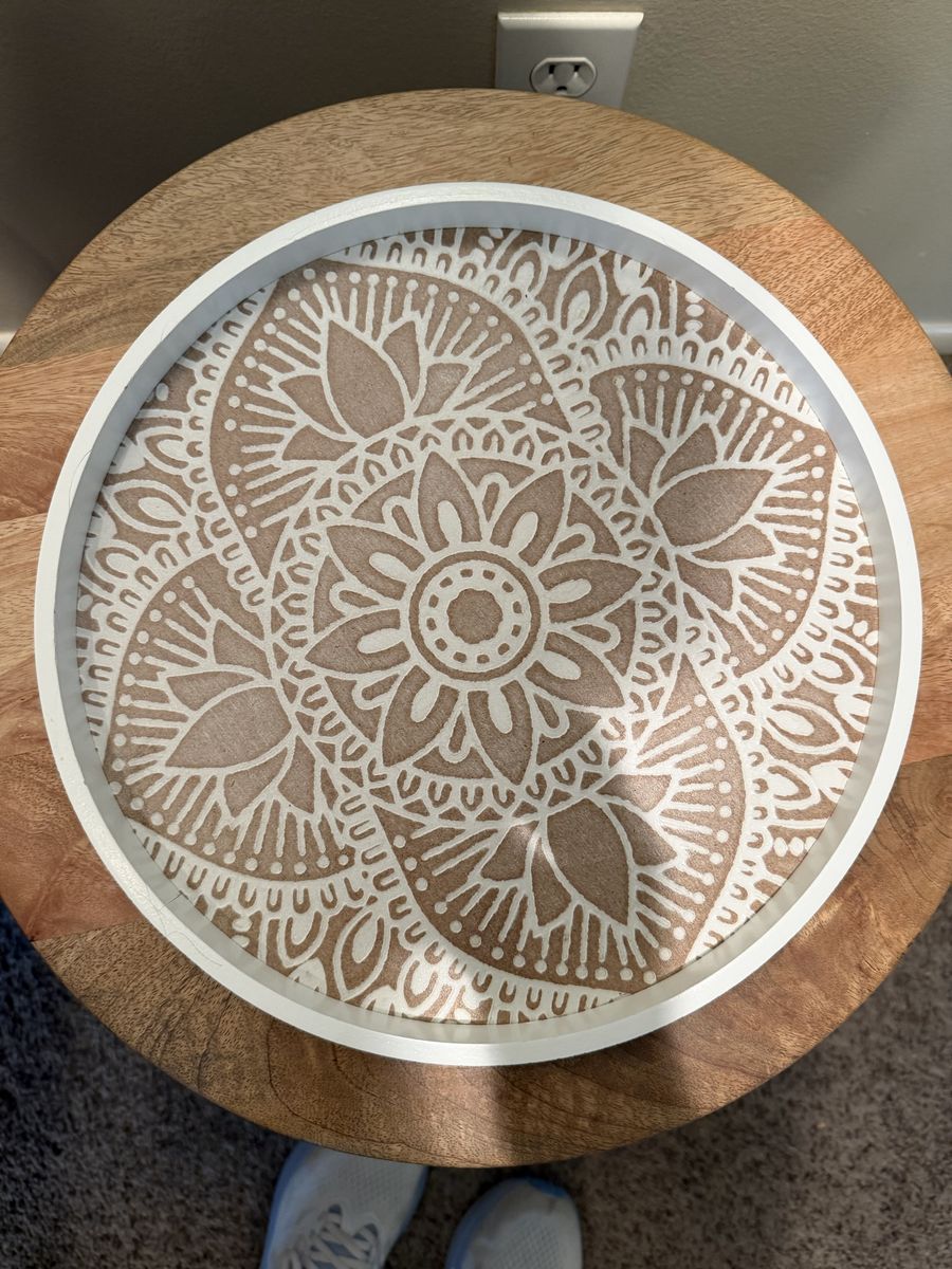 Decorative Wood Tray measure 12”