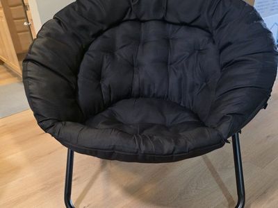 Black Folding Saucer Chair Moon Chair