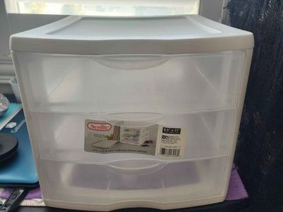Sterilite Clear 3-Drawer Storage Unit Organizer 8.5" x 11" Plastic