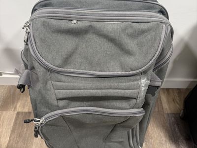 eBags gray rolling suitcase travel bag