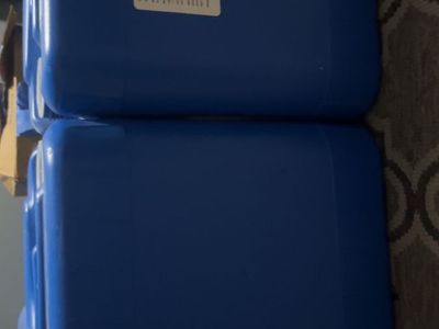 2x Blue Plastic Water Storage Containers - Heavy Duty, Portable, 5+ Gallon Capacity