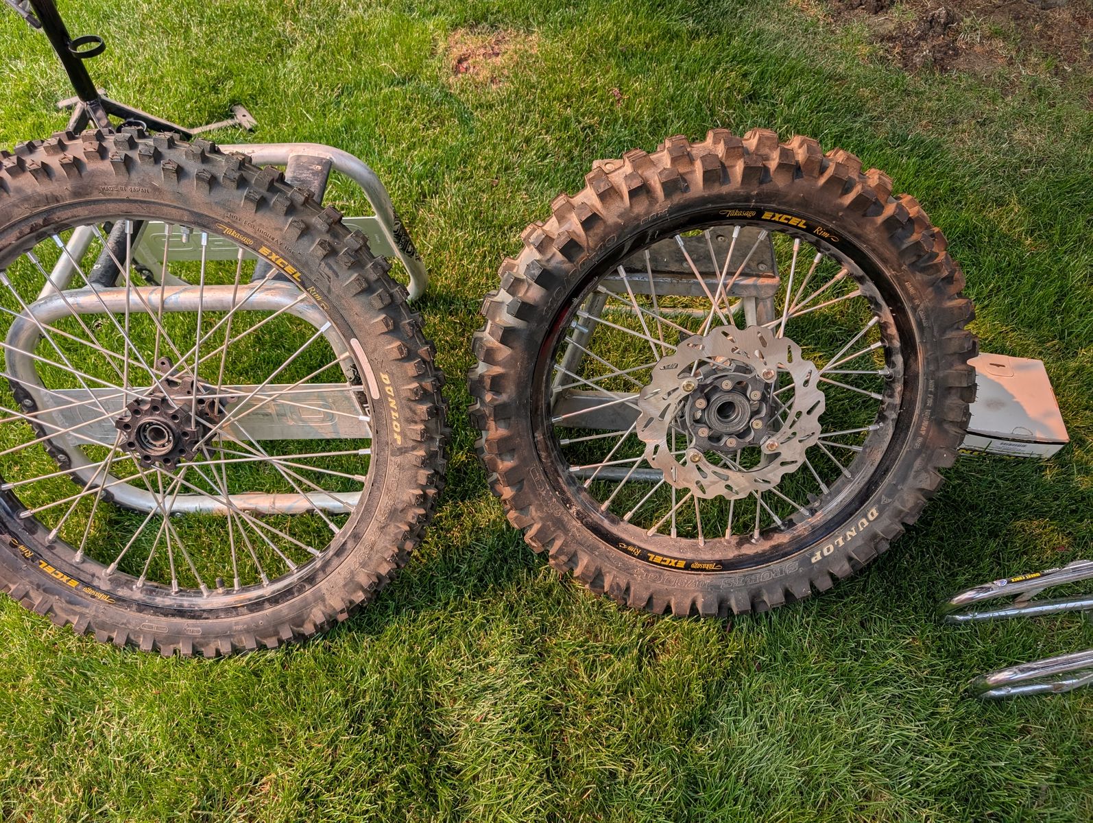 New EXCEL TAKASAGO RIMS Dunlop 739 with heavy duty hubs and spokes 800 OBO