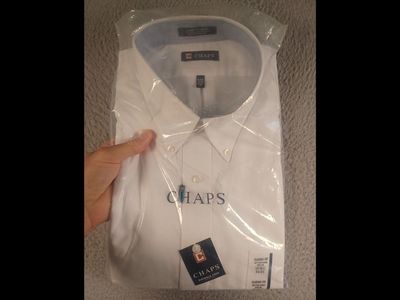 Chaps Mens White Dress Shirt