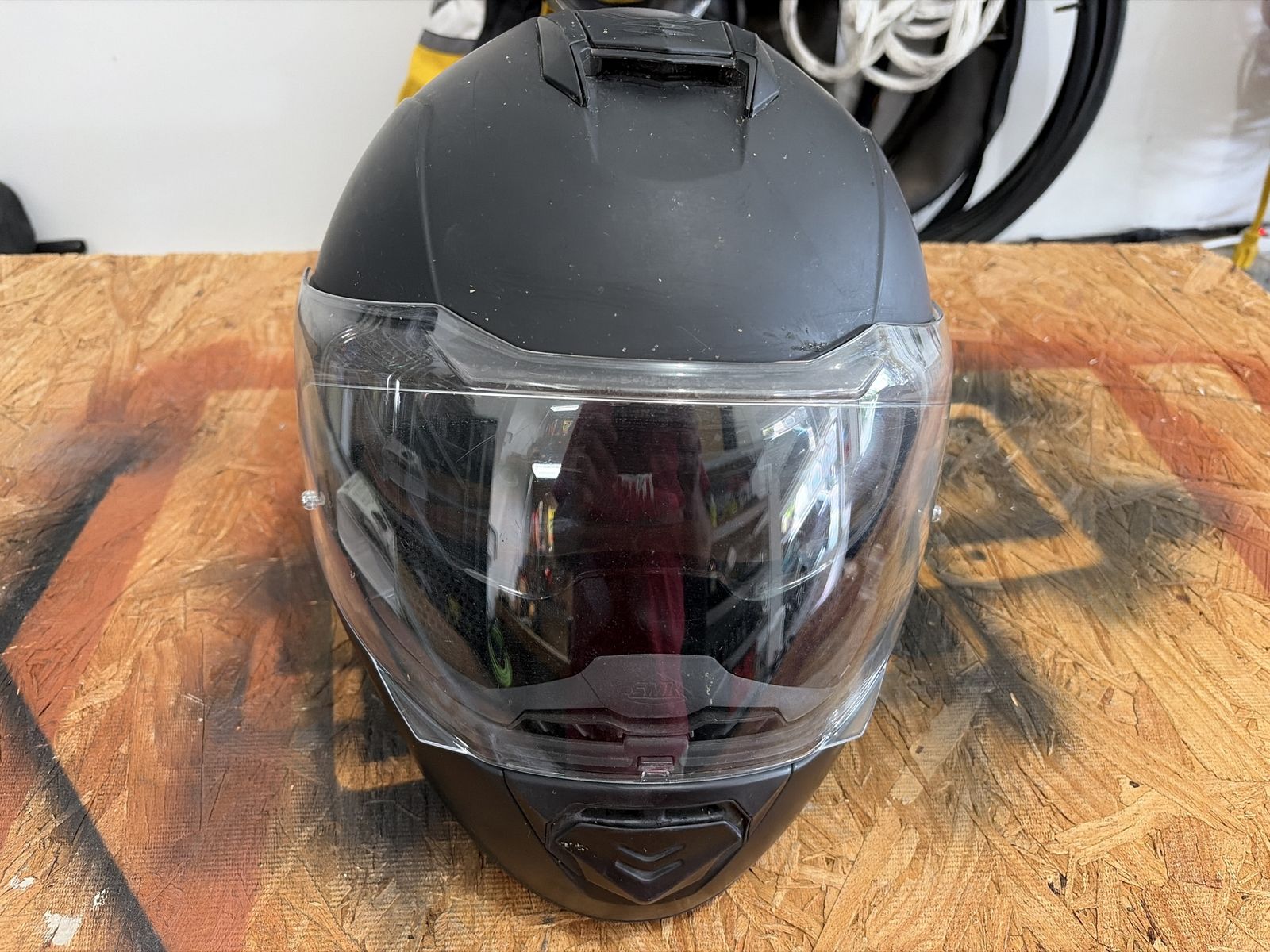 3xl Full Face Motorcycle Helmet - Matte Black, Clear Visor, Integrated Sun Shield