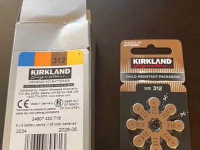 Batteries Size 312 6packs of 8 Total of 48 (Kirkland Hearing Aid)