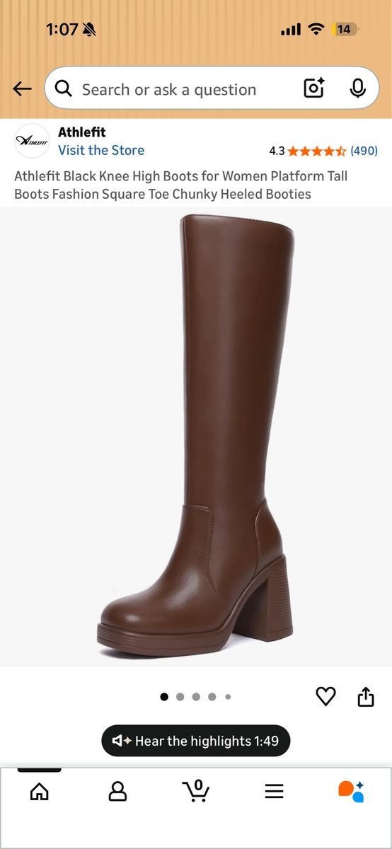 Brand New Brown Boots Sz 7.5