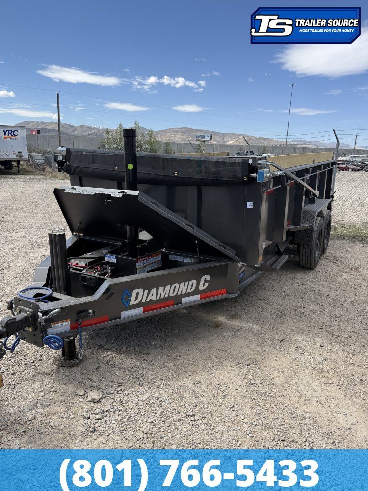 7x16 Diamond C LPT 210 Dump Trailer - 32" Sides - 23K GVWR - 12" Cross Member Upgrade, 7 Gauge Floor and Walls, Board Brackets,
